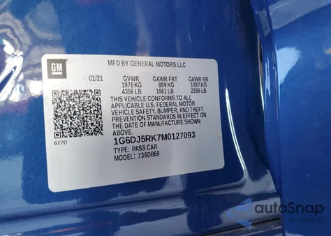 2021 Cadillac Ct4 Luxury z USA, uszkodzony, nr VIN 1G6DJ5RK7M0127093